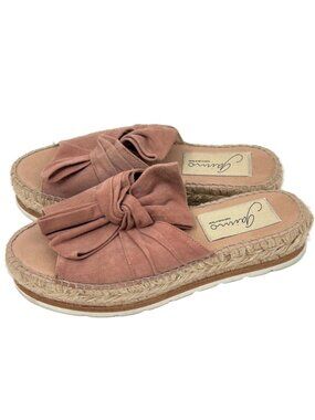 Gaimo Leather Bow Platform Espadrille Sandals